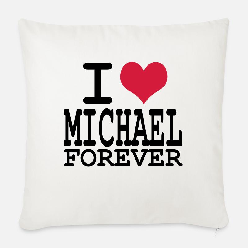 i love michael for ever - Sofakissen mit Füllung 45 x 45 cm - Naturweiß 