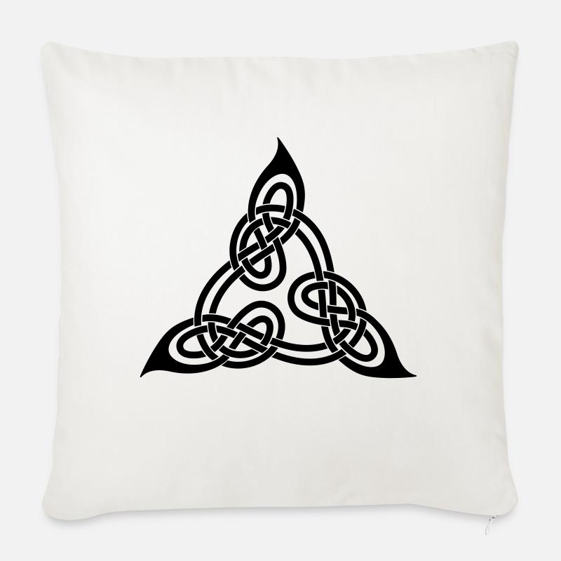 Nœud celte - Coussin et housse de 45 x 45 cm - blanc nature