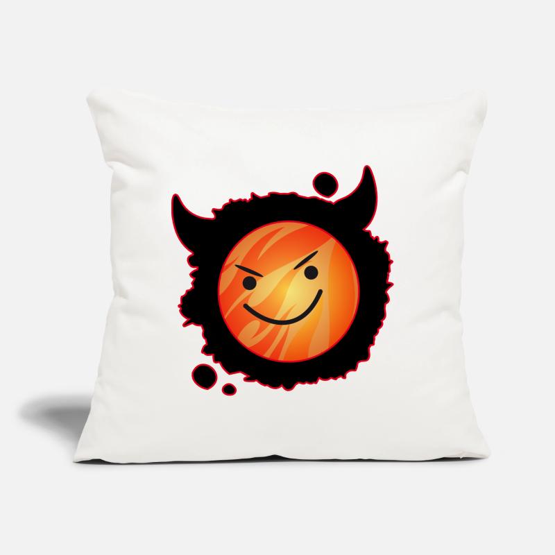 cute devil in flames and glowing face Sofa pillow with filling 45cm x 45cm