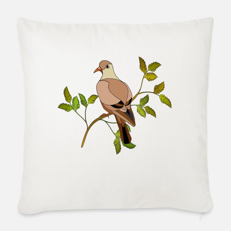 Vogel - Sofakissen mit Füllung 45 x 45 cm - Naturweiß 
