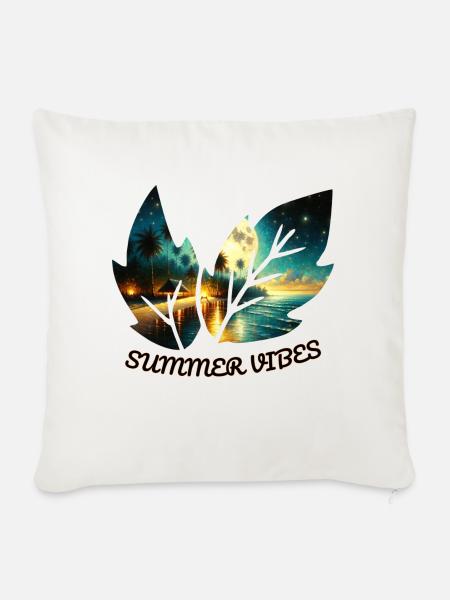 Sommerliche Vibes - Sofakissen mit Füllung 45 x 45 cm - Naturweiß