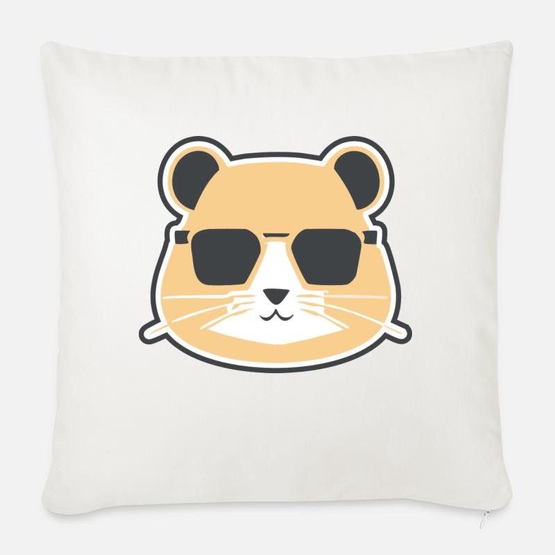hamster head 1 - Coussin et housse de 45 x 45 cm - blanc nature