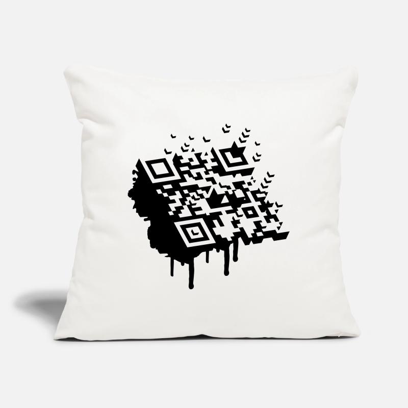 Un code à barres 3D comme un graffiti Coussin et housse de 45 x 45 cm