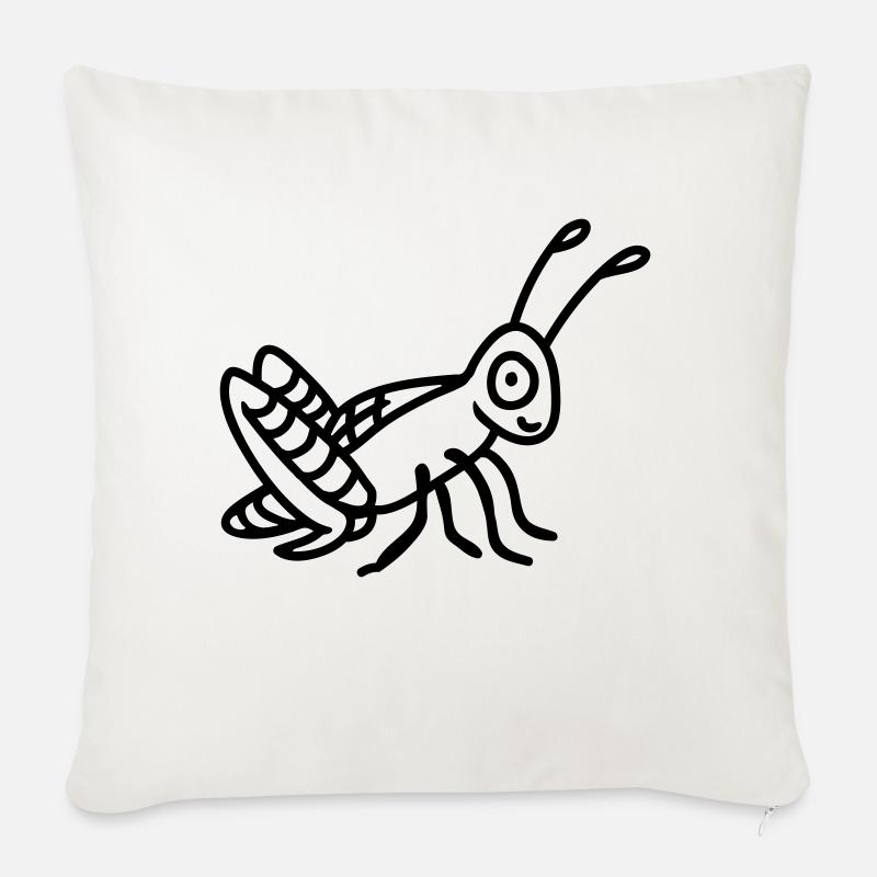 Grashüpfer - line - Sofakissen mit Füllung 45 x 45 cm - Naturweiß 