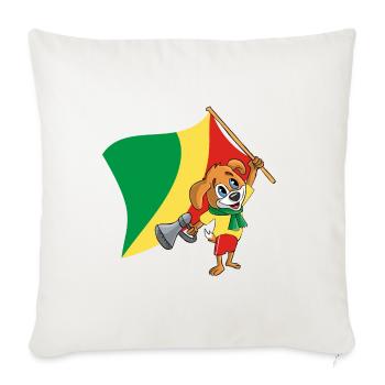 Congo (Brazzaville) fan dog - Sofa pillow with filling 45cm x 45cm - natural white - Front