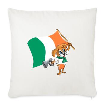Ireland fan dog - Sofa pillow with filling 45cm x 45cm - natural white - Front