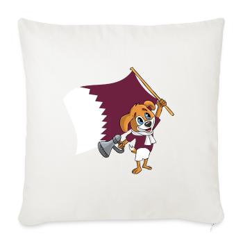 Qatar Fan Dog - Sofa pillow with filling 45cm x 45cm - natural white - Front