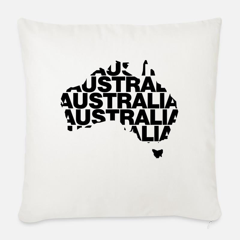 Australien - Sofakissen mit Füllung 45 x 45 cm - Naturweiß 