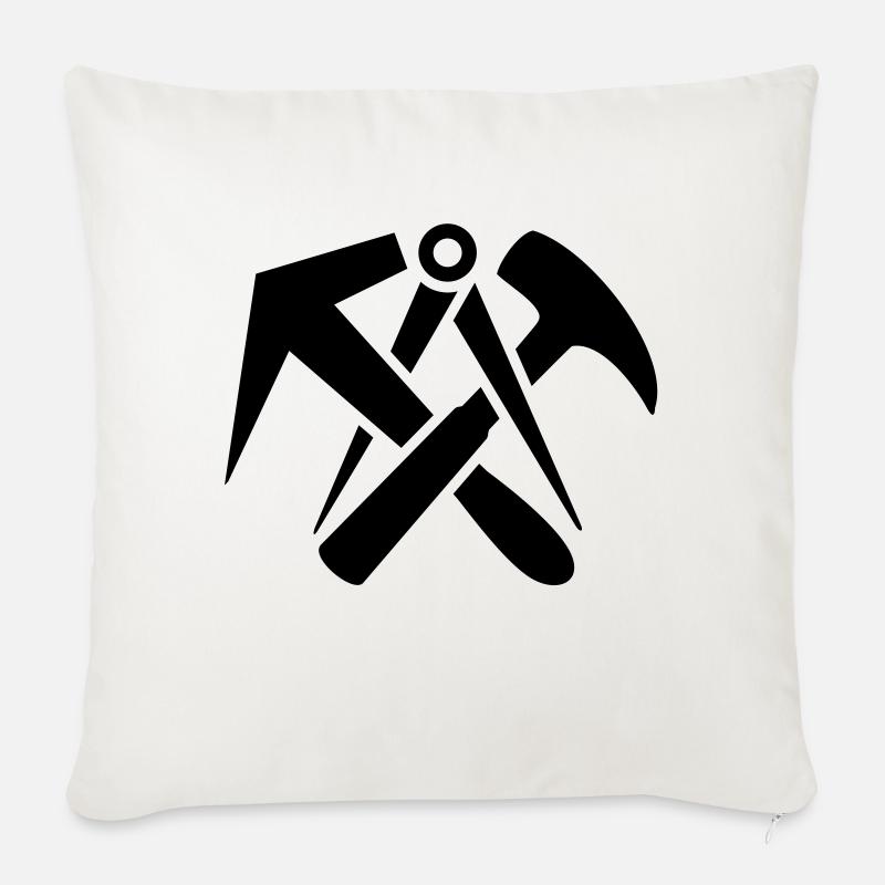 Dachdecker Zunftzeichen - Sofakissen mit Füllung 45 x 45 cm - Naturweiß