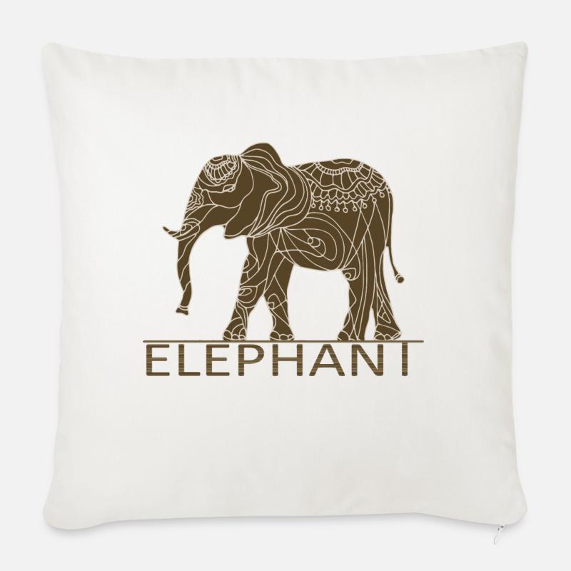 Elefant - Sofakissen mit Füllung 45 x 45 cm - Naturweiß