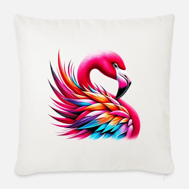 Flamingo - Sofakissen mit Füllung 45 x 45 cm - Naturweiß 