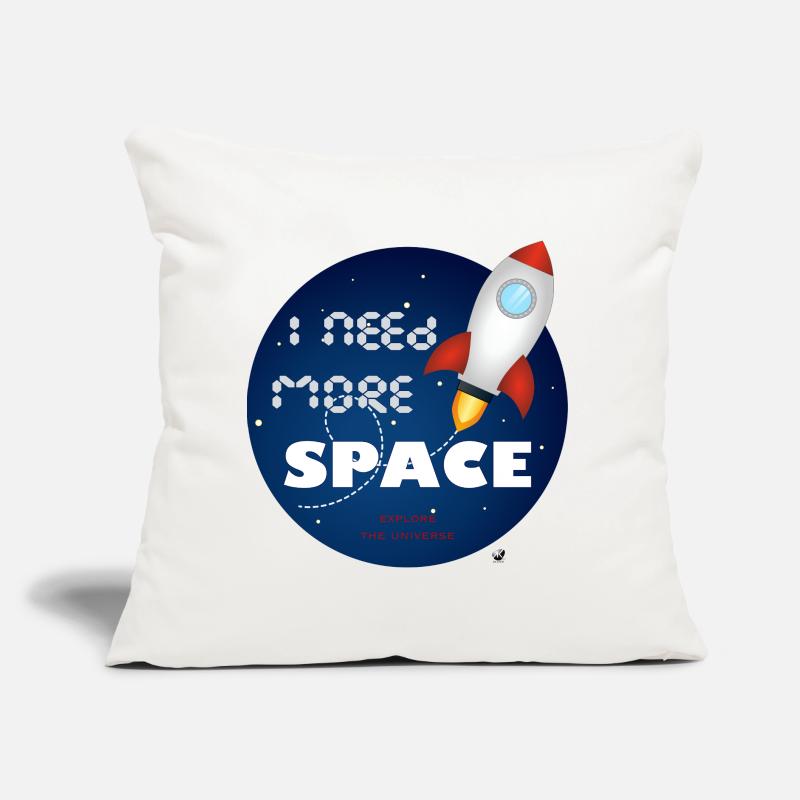 Fusée spatiale dans une illustration cercle bleu Coussin et housse de 45 x 45 cm