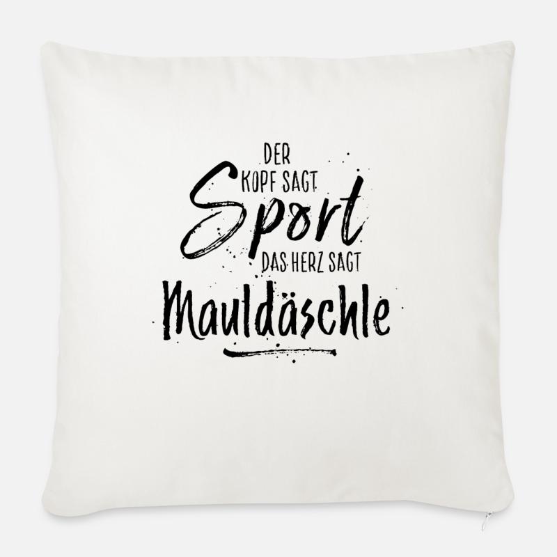 mauldäschle schwarz - Sofakissen mit Füllung 45 x 45 cm - Naturweiß 