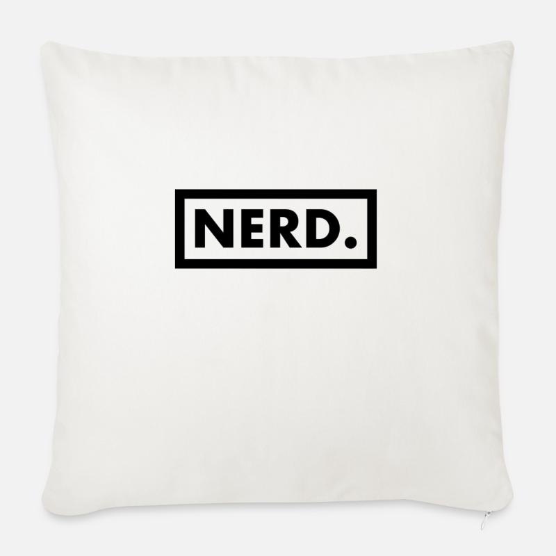 Impression de nerd - Coussin et housse de 45 x 45 cm - blanc nature