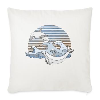 Dolphins - Sofa pillow with filling 45cm x 45cm - natural white - Front