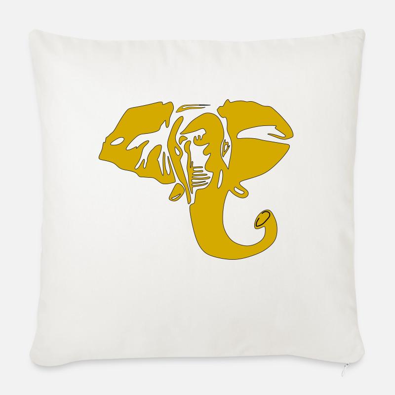 Elefant - Sofakissen mit Füllung 45 x 45 cm - Naturweiß 