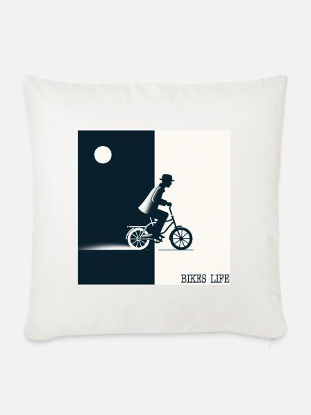 Bike Life - Sofakissen mit Füllung 45 x 45 cm - Naturweiß