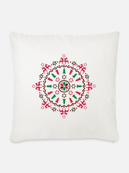 Weihnachts Mandala - Sofakissen mit Füllung 45 x 45 cm - Naturweiß 