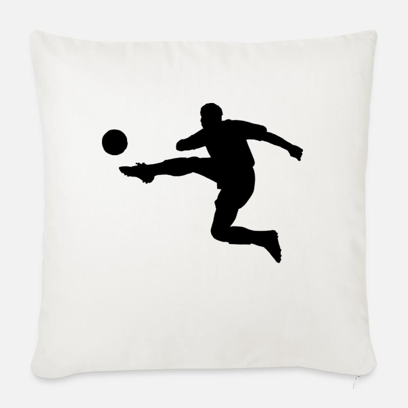 calcio - Cuscino da divano 45 x 45 cm con riempimento - bianco naturale