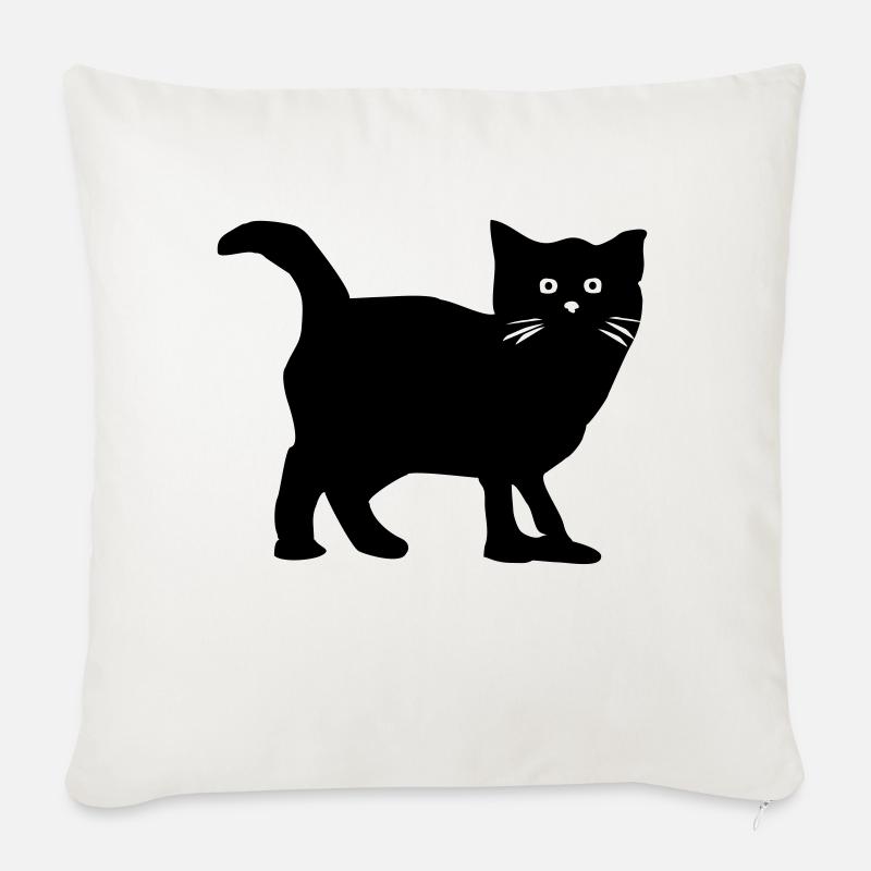 Katze - Sofakissen mit Füllung 45 x 45 cm - Naturweiß 