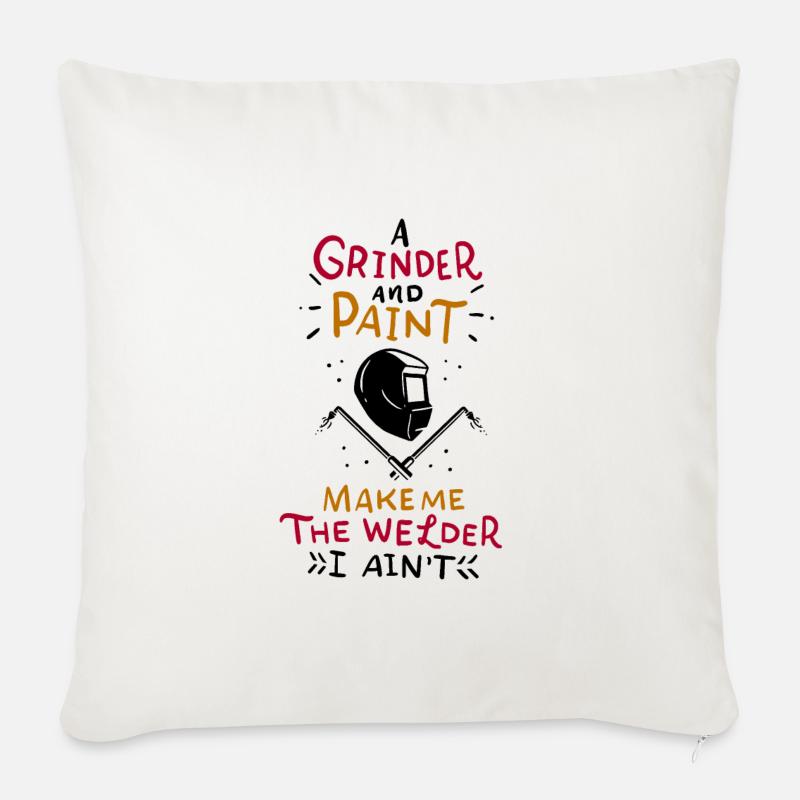 Schweißer Welder Spruch Beruf Arbeit MAG Geschenk - Sofakissen mit Füllung 45 x 45 cm - Naturweiß
