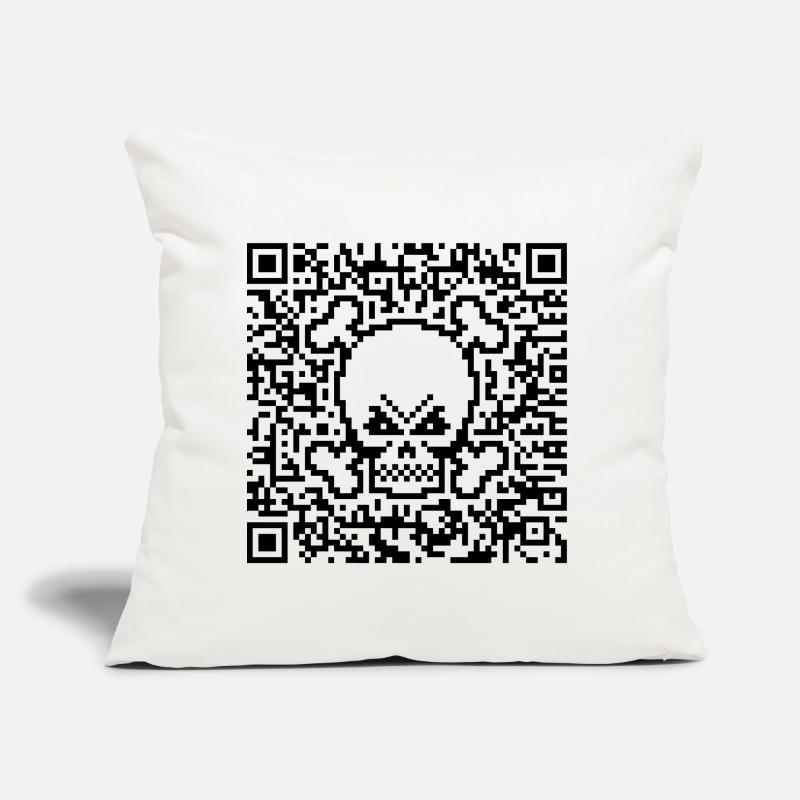 Crâne / Crâne (Code de réponse rapide / P) Coussin et housse de 45 x 45 cm