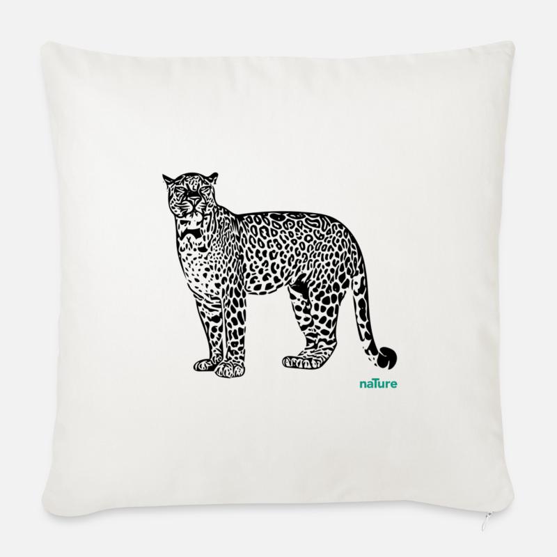 Leopard - Sofakissen mit Füllung 45 x 45 cm - Naturweiß 
