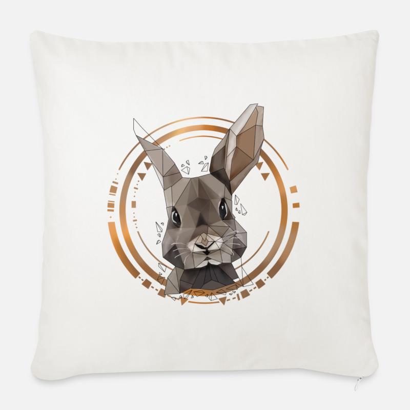 Cool low poly design | Geometric, triangle - Sofa pillow with filling 45cm x 45cm - natural white
