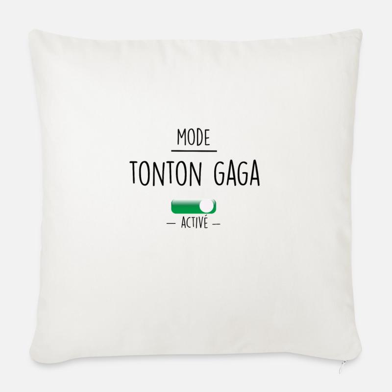 mode tonton gaga - Coussin et housse de 45 x 45 cm - blanc nature