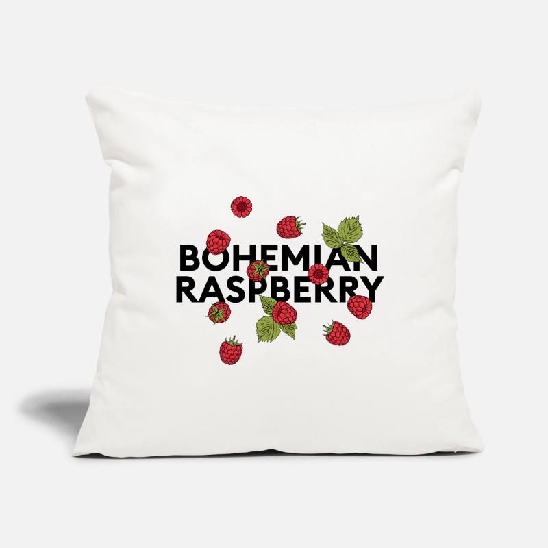 „bohemian raspberry“ Statement mit Himbeeren Sofakissen mit Füllung 45 x 45 cm