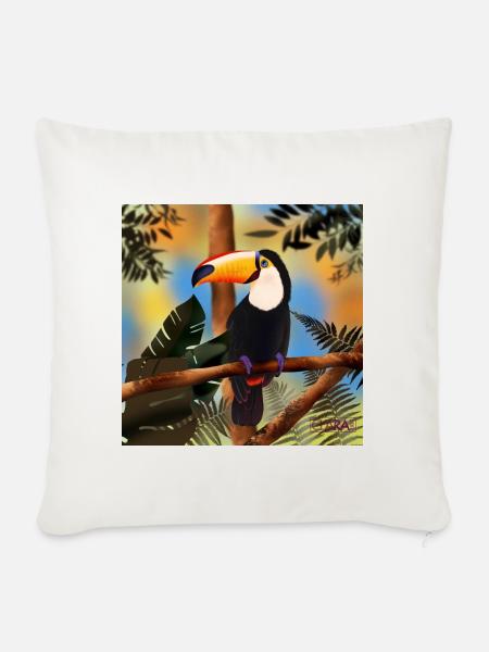 Toucan - Sofakissen mit Füllung 45 x 45 cm - Naturweiß