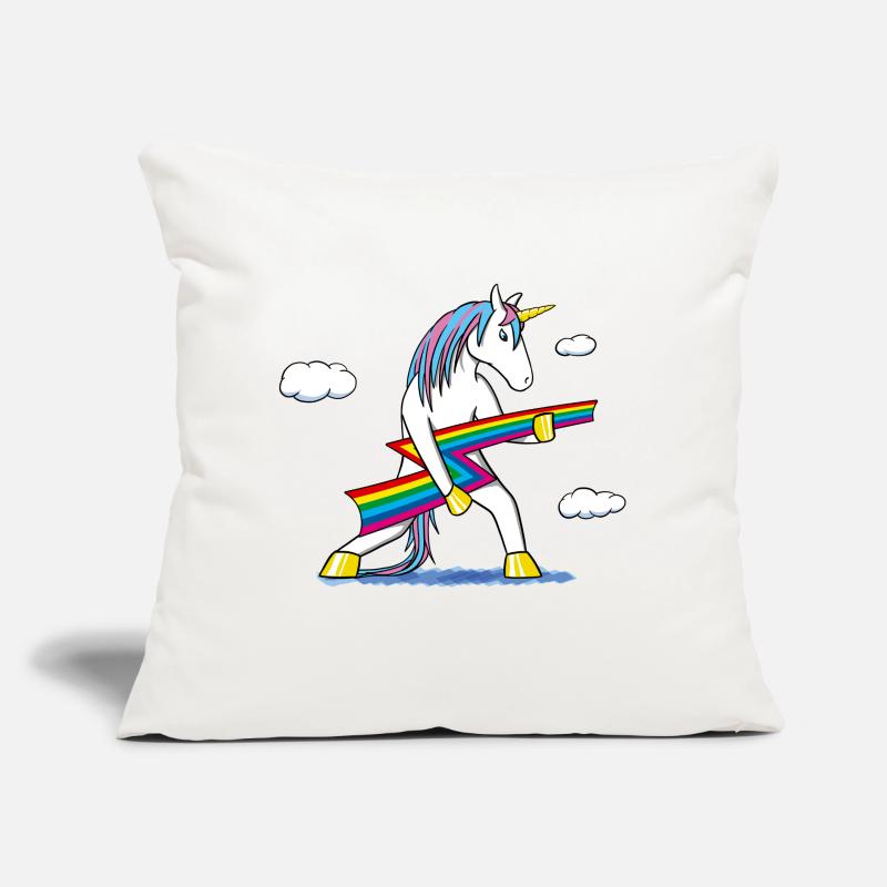 Rainbow Rock – Einhorn mit Regenbogenblitz Sofakissen mit Füllung 45 x 45 cm