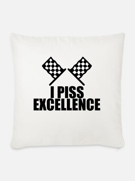 I Piss Excellence 2 - Sofakissen mit Füllung 45 x 45 cm - Naturweiß
