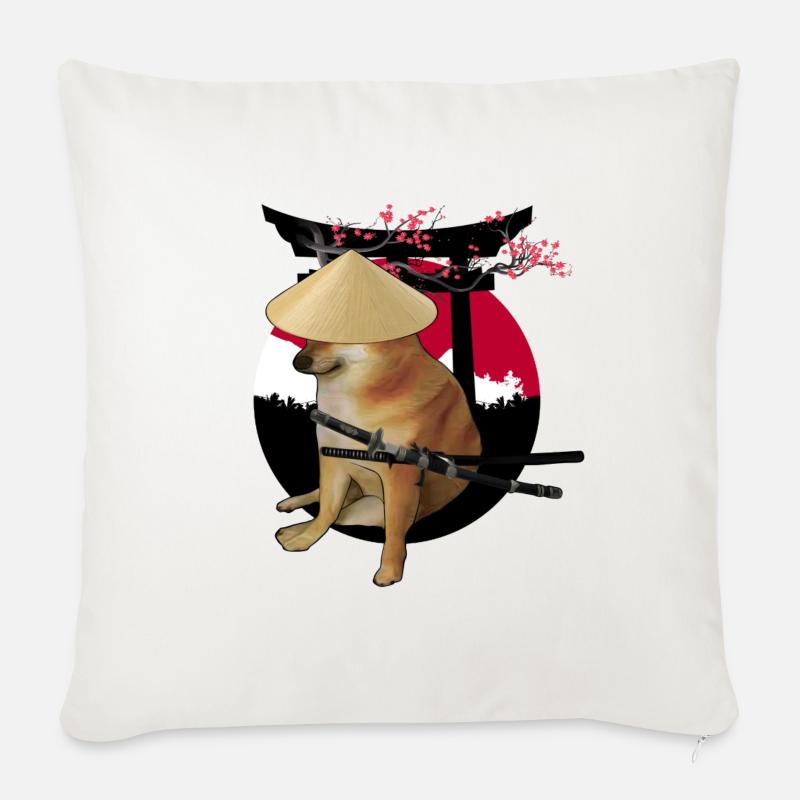 CHEEMS SAMURAI - Sofa pillow with filling 45cm x 45cm - natural white