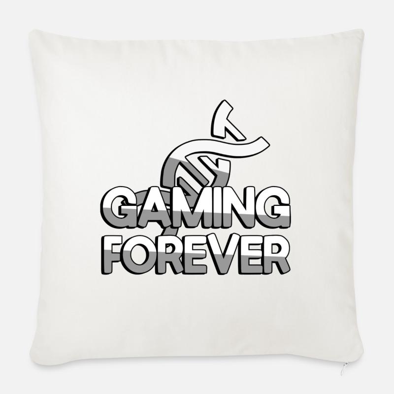 GAMING FOREVER + ADN - Jeux - Coussin et housse de 45 x 45 cm - blanc nature