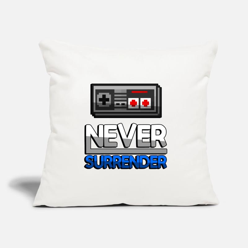 NEVER SURRENDER (Blue) + NES Controller - Gaming Sofa pillow with filling 45cm x 45cm