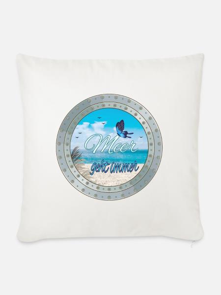 Meer geht immer – Strandlook - Sofakissen mit Füllung 45 x 45 cm - Naturweiß