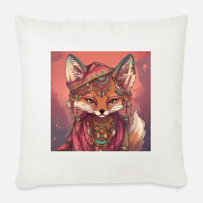 Fuchs Kunst - Sofakissen mit Füllung 45 x 45 cm - Naturweiß 