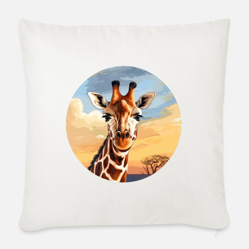 Giraffe - Sofakissen mit Füllung 45 x 45 cm - Naturweiß 