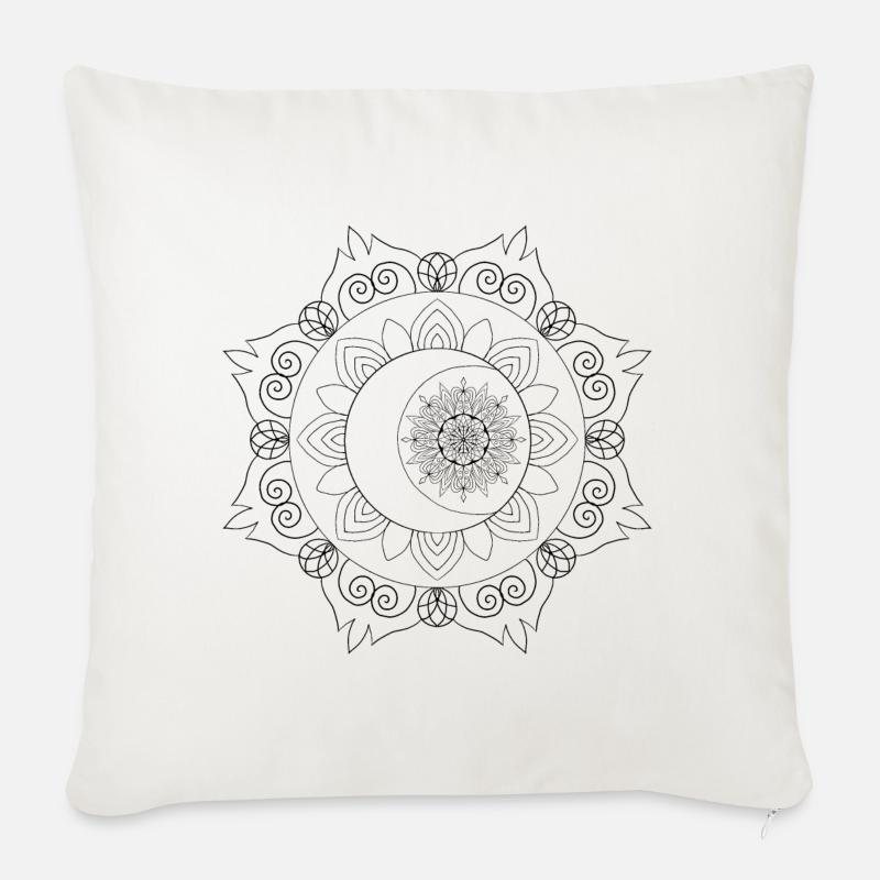 Mandala - Sofakissen mit Füllung 45 x 45 cm - Naturweiß 