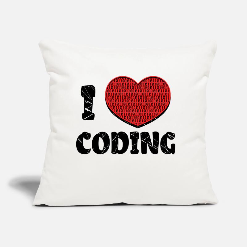 Code Developer Skripting Debug Herz Statement Sofakissen mit Füllung 45 x 45 cm