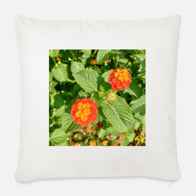 Blühender Garten – Farbenfrohe Stimmung - Sofakissen mit Füllung 45 x 45 cm - Naturweiß 