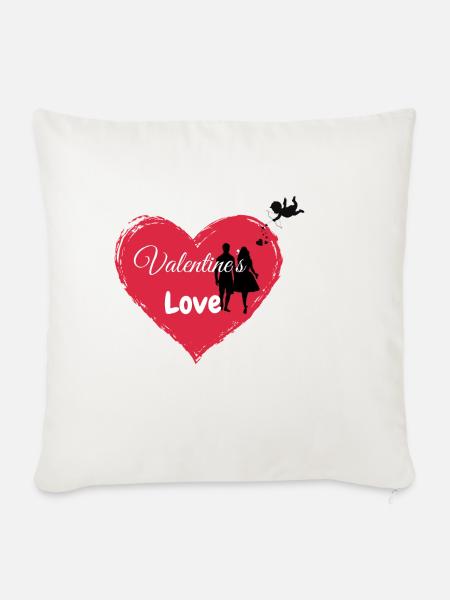 Valentine 's Day - Sofakissen mit Füllung 45 x 45 cm - Naturweiß 