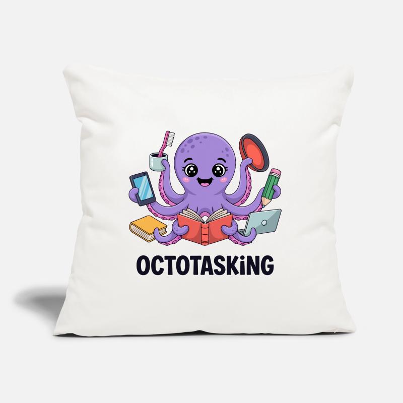 Octotasking Creature in Multitask Mode Sofa pillow with filling 45cm x 45cm