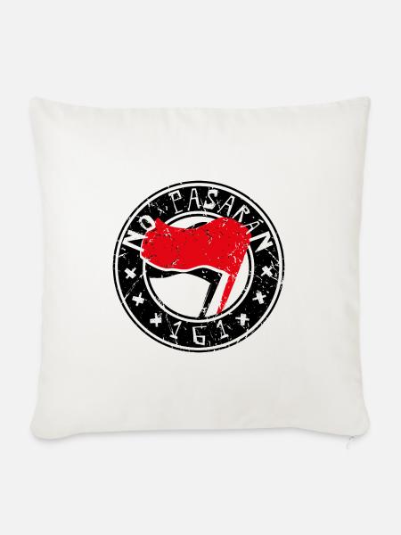 no pasaran 161 logo - Sofakissen mit Füllung 45 x 45 cm - Naturweiß