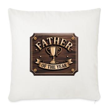 Vater des Jahres - Lustiger Papa T-Shirt - Sofakissen mit Füllung 45 x 45 cm - Naturweiß  - Vorne