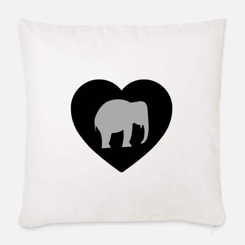 Elefant - Sofakissen mit Füllung 45 x 45 cm - Naturweiß 
