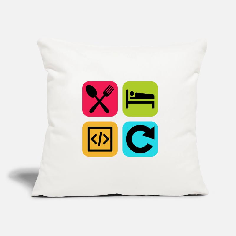 Manger Dormir Code Répéter Citation drôle Dev Coussin et housse de 45 x 45 cm