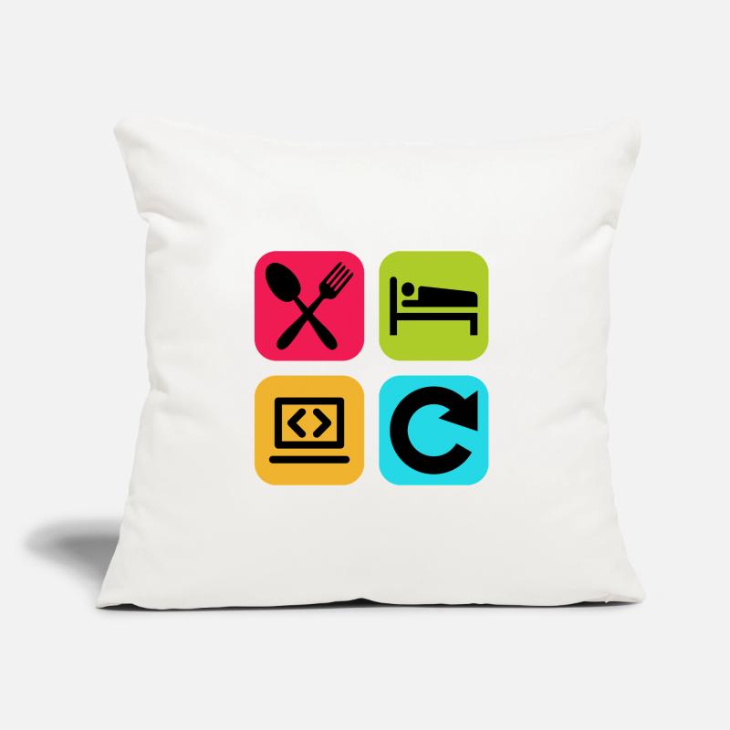 Eat Sleep Program Repeat Funny Quote Code Sofa pillow with filling 45cm x 45cm