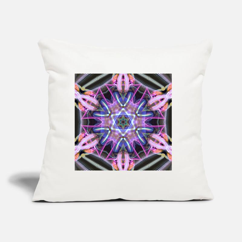 Psychedelic Neon Mandala Pattern Sofa pillow with filling 45cm x 45cm